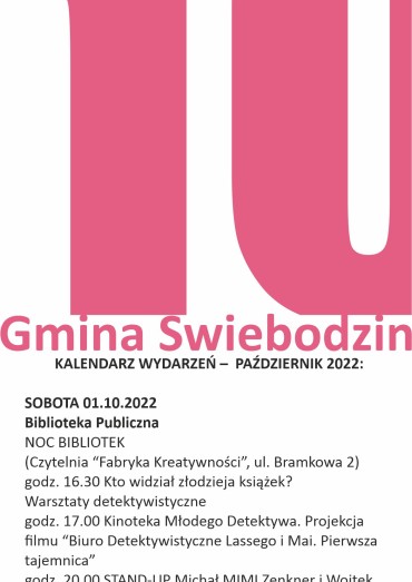 Kalendarz październik 2022 - Gmina Świebodzin
