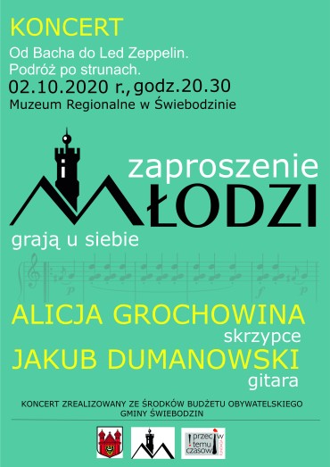 Koncert - Młodzi grają u siebie - 02.10.2020 - Alicja Grochowina i Jakub Dumanowski