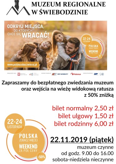 Polska Zobacz Więcej - WEEKEND ZA PÓŁ CENY - 22.11.2019 (PIĄTEK)
