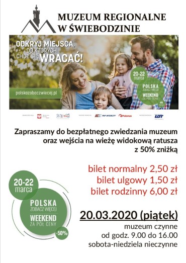 Polska Zobacz Więcej - WEEKEND ZA PÓŁ CENY - 20.03.2020 (PIĄTEK)